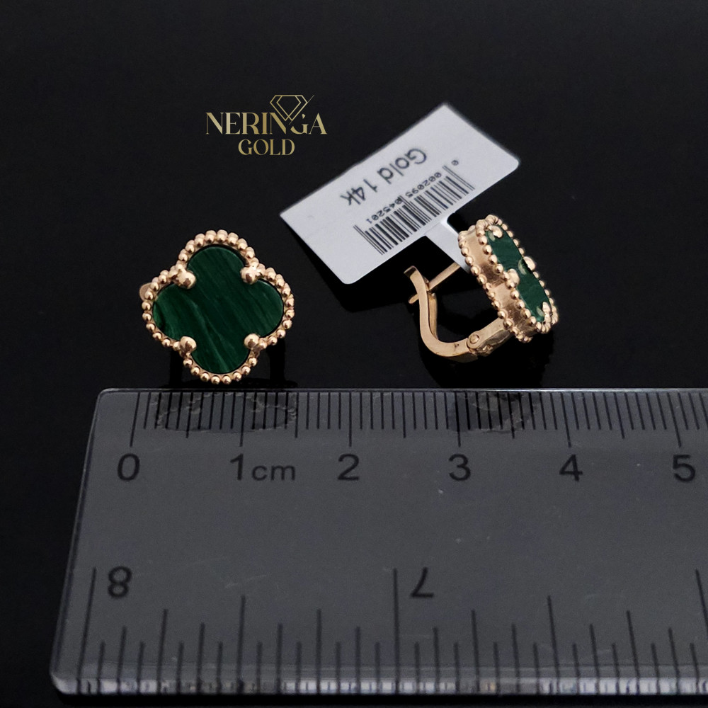 Rose gold english lock earrings #64904