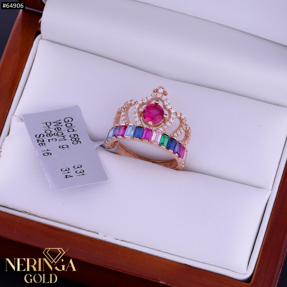 Rose gold women's ring #64906