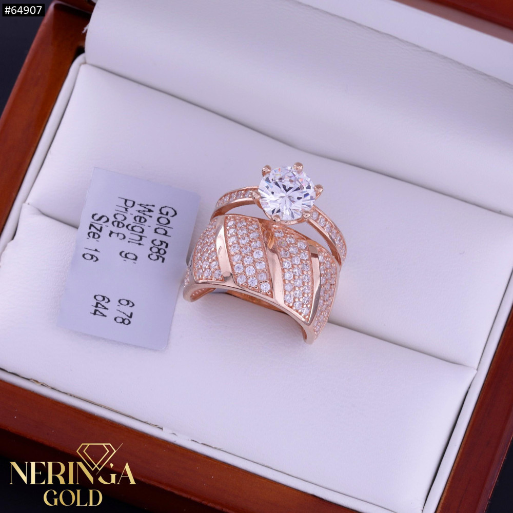 Rose gold women's ring #64907