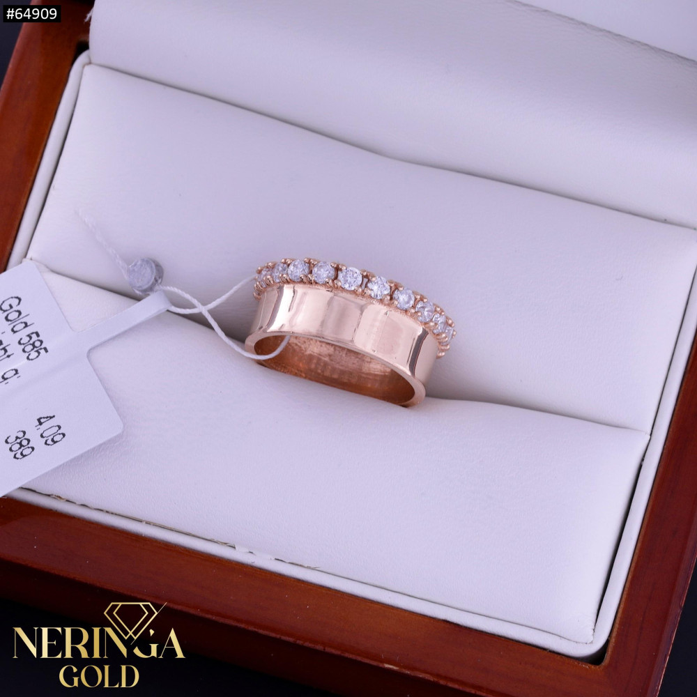 Rose gold women's ring #64909