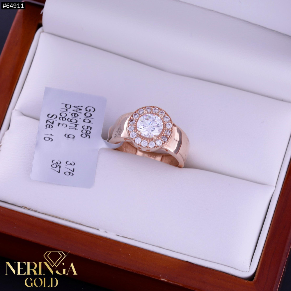 Rose gold women's ring #64911