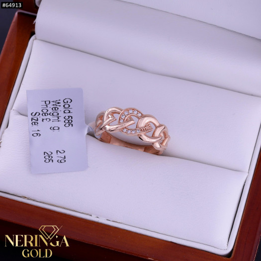 Rose gold women's ring #64913