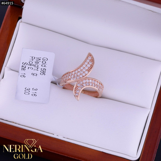 Rose gold women's ring #64915