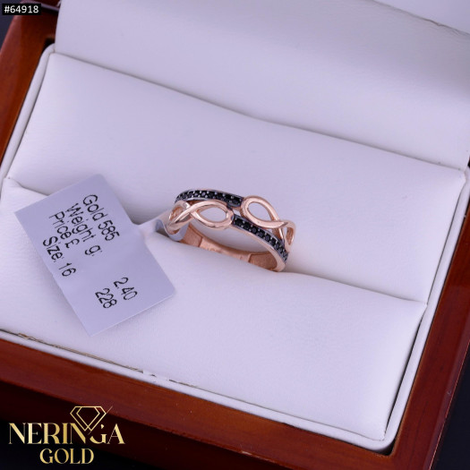 Rose gold women's ring #64918