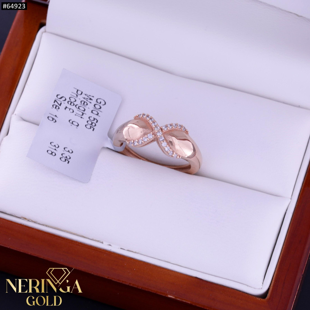 Rose gold women's ring #64923