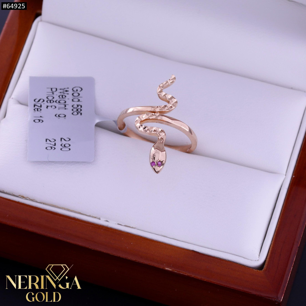 Rose gold women's ring #64925