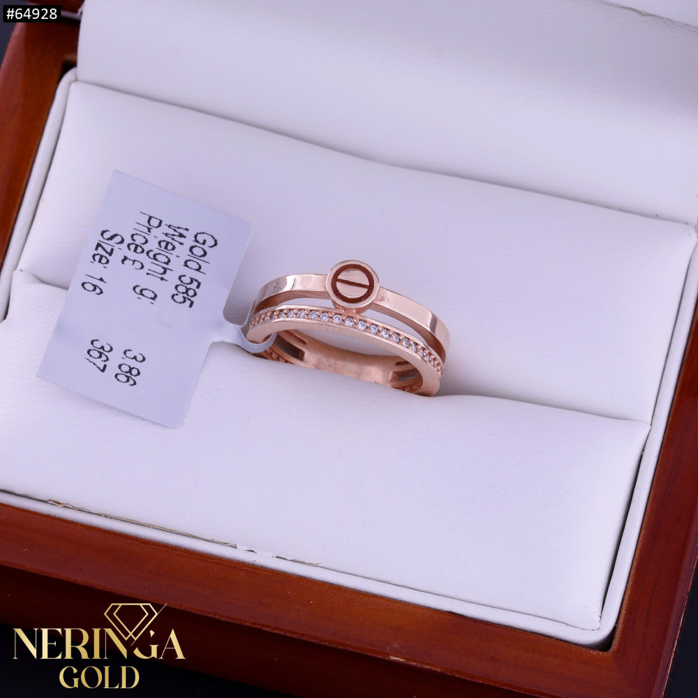 Rose gold women's ring #64928