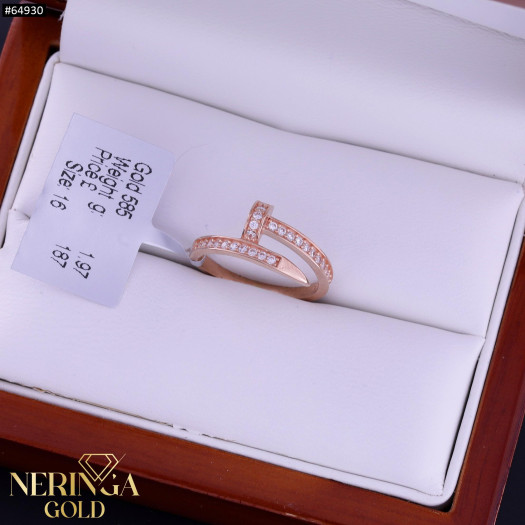 Rose gold women's ring #64930