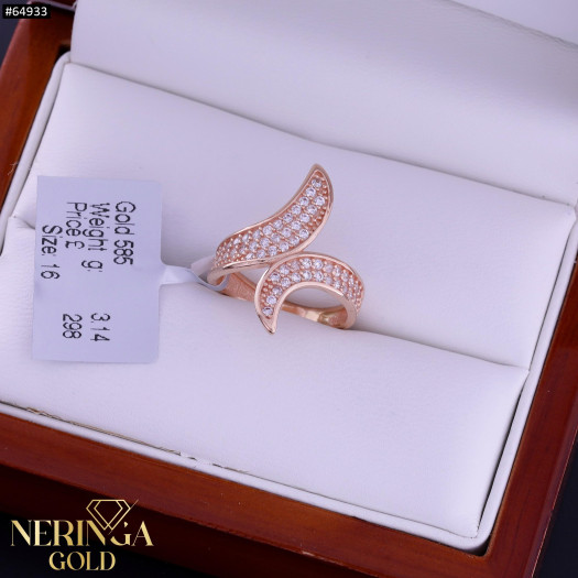 Rose gold women's ring #64933