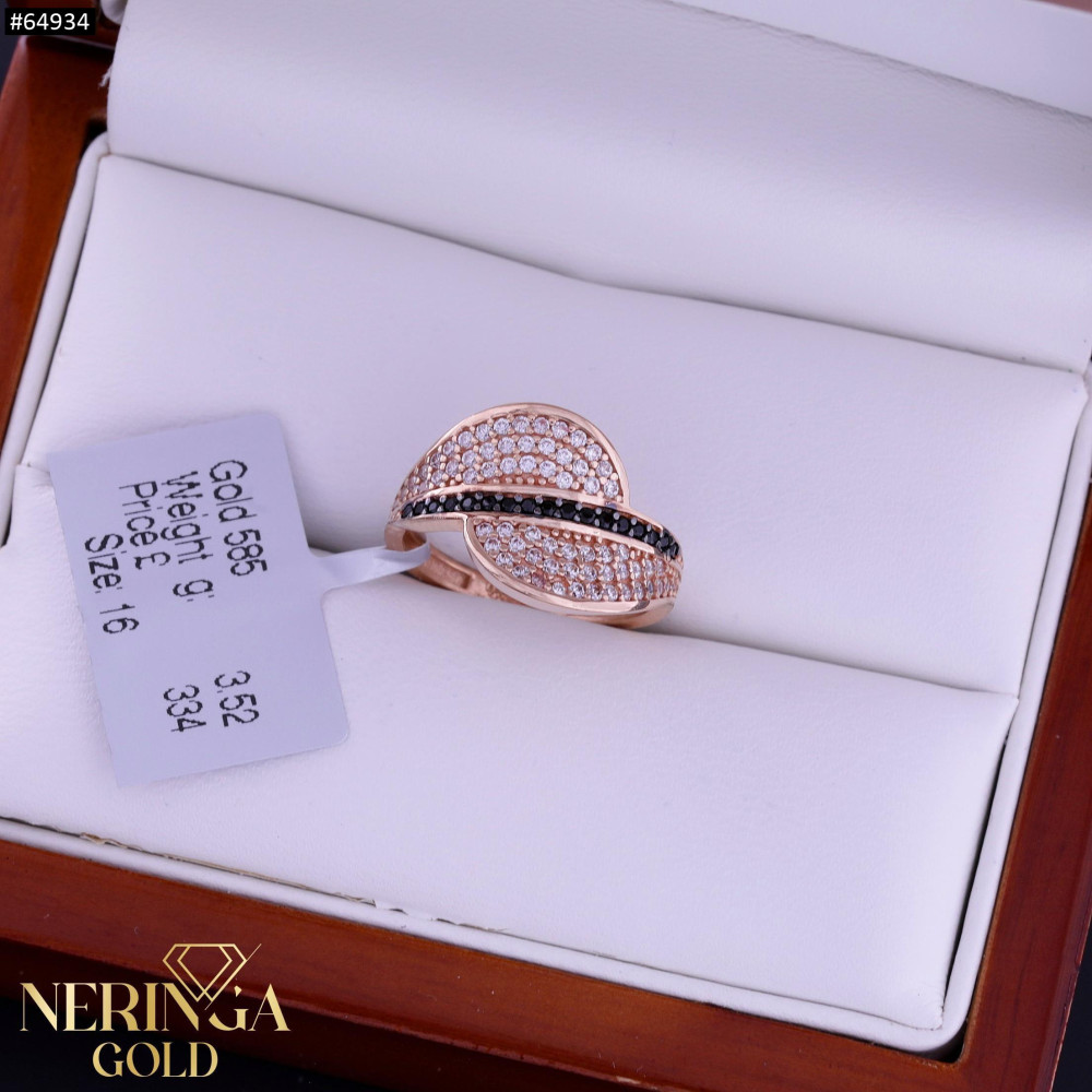 Rose gold women's ring #64934