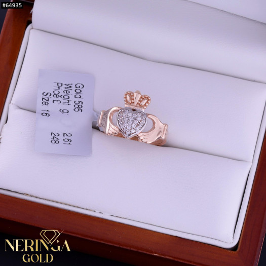 Rose gold women's ring #64935