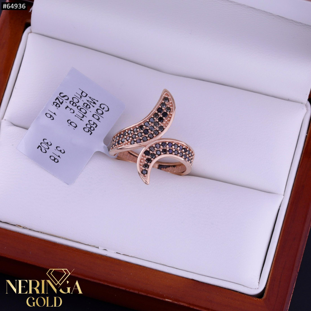 Rose gold women's ring #64936