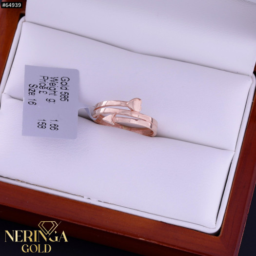 Rose gold women's ring #64939