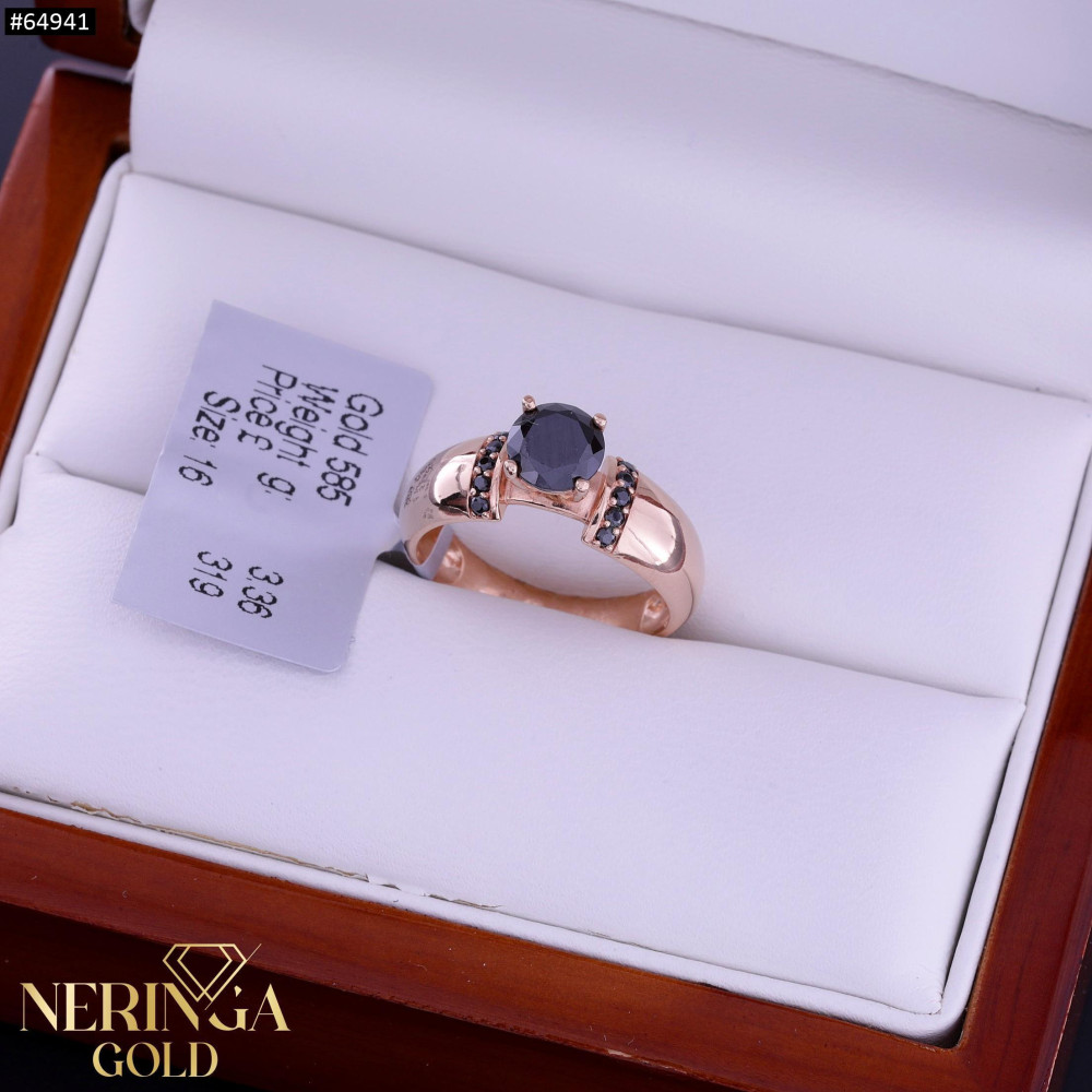 Rose gold women's ring #64941