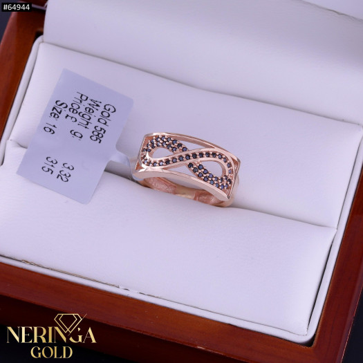 Rose gold women's ring #64944