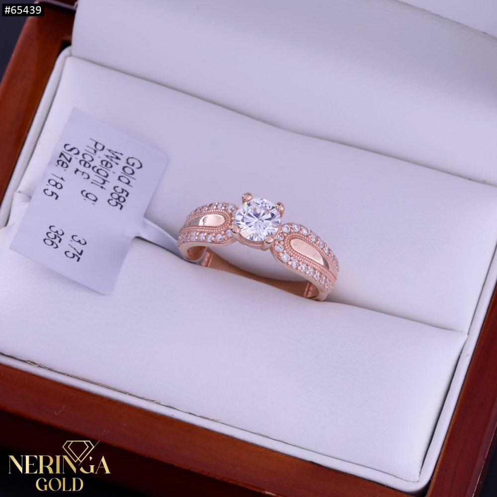 Rose gold women's ring #65439