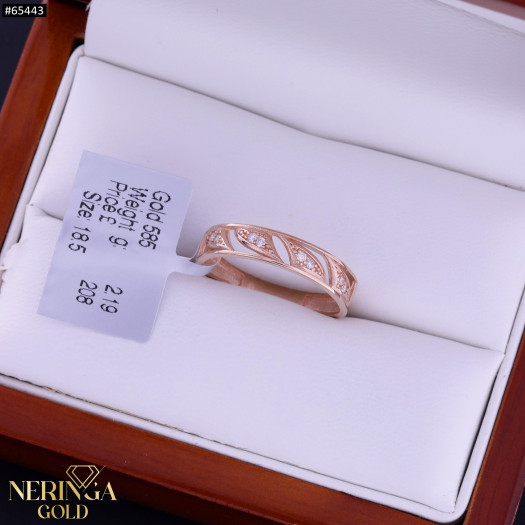 Rose gold women's ring #65443