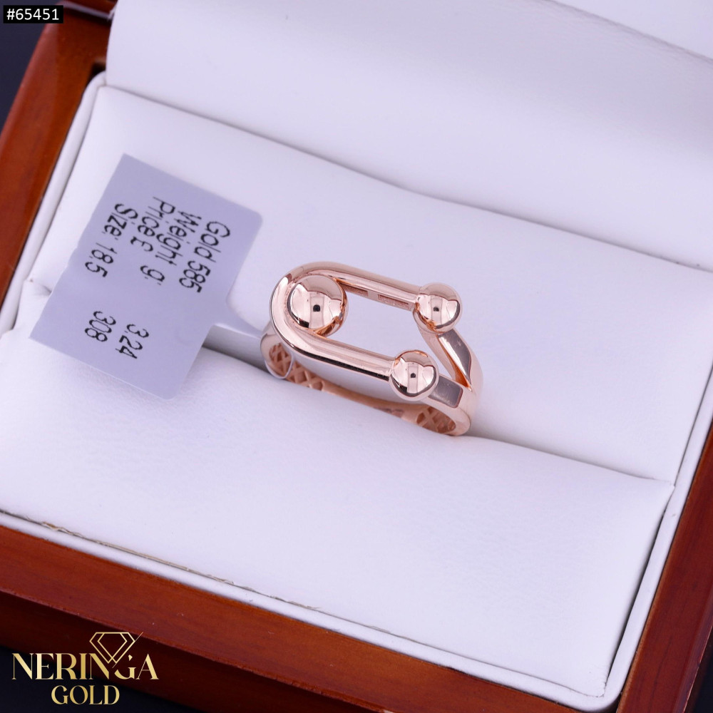 Rose gold women's ring #65451