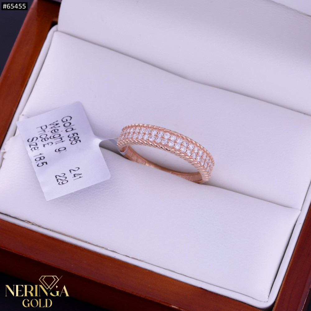 Rose gold women's ring #65455