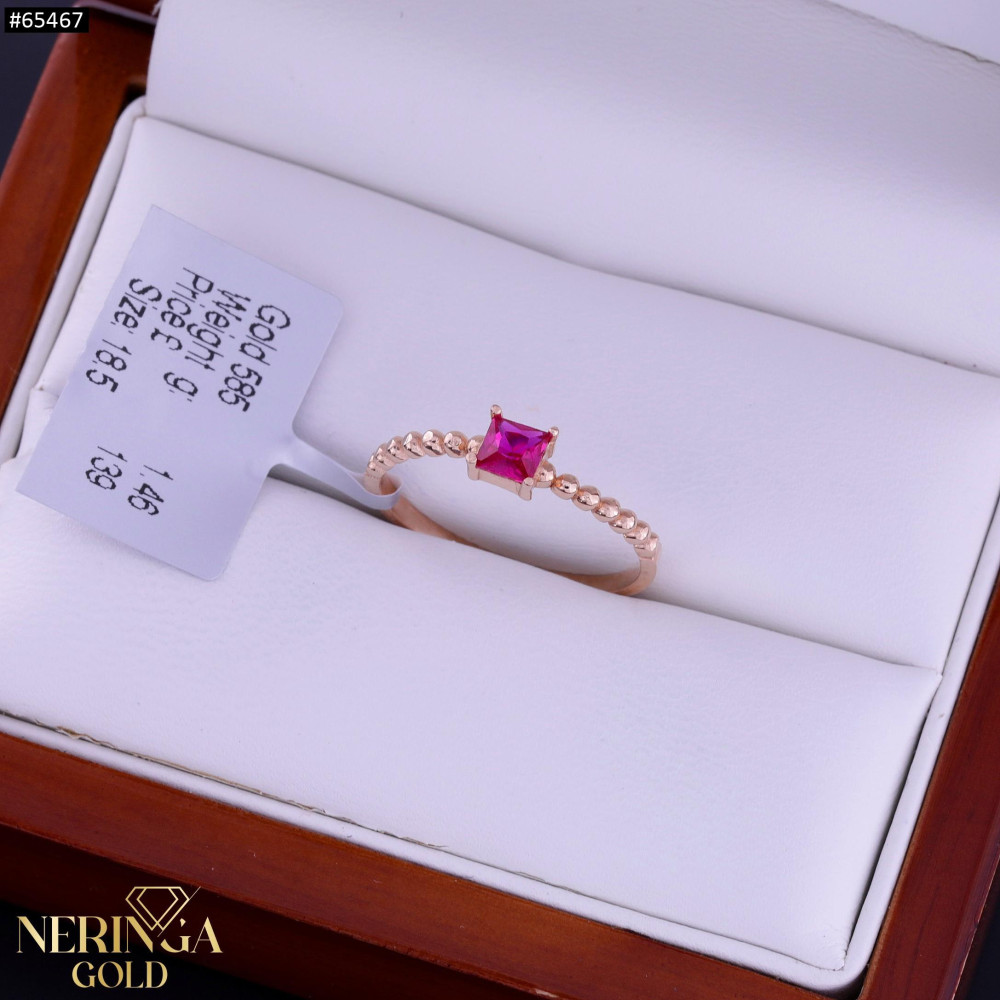 Rose gold women's ring #65467