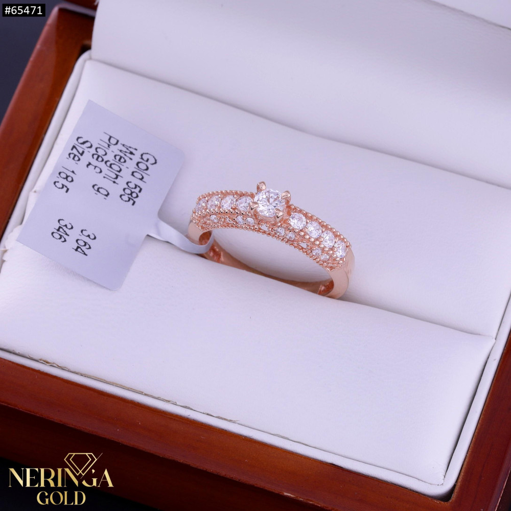 Rose gold women's ring #65471