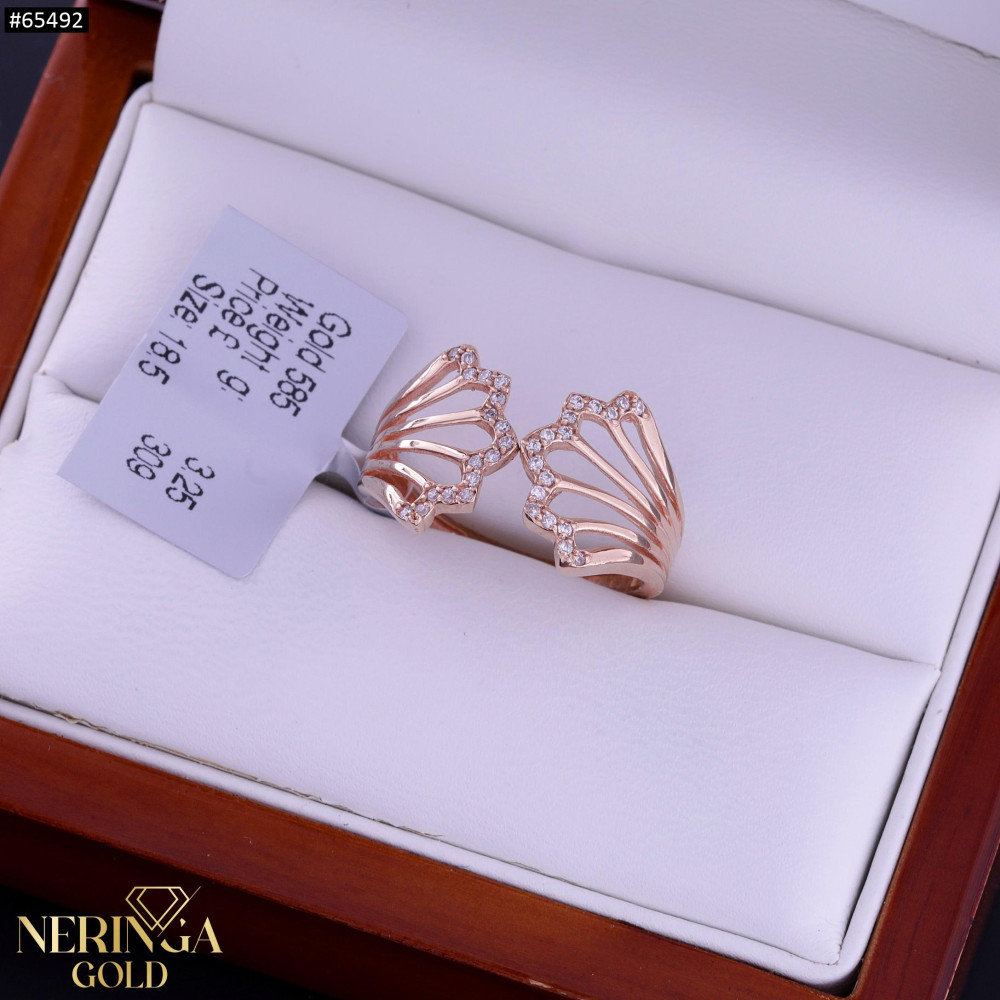 Rose gold women's ring #65492