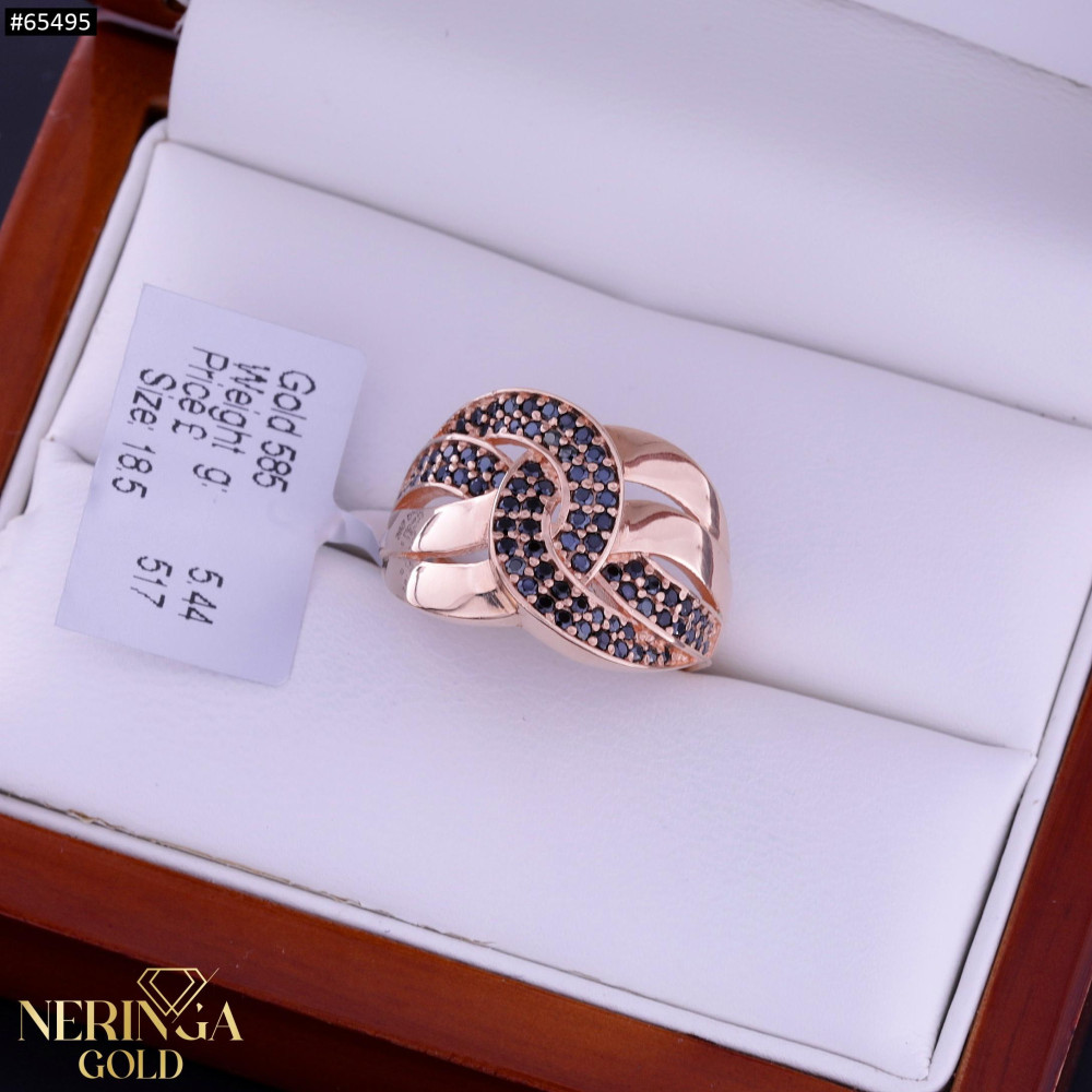 Rose gold women's ring #65495