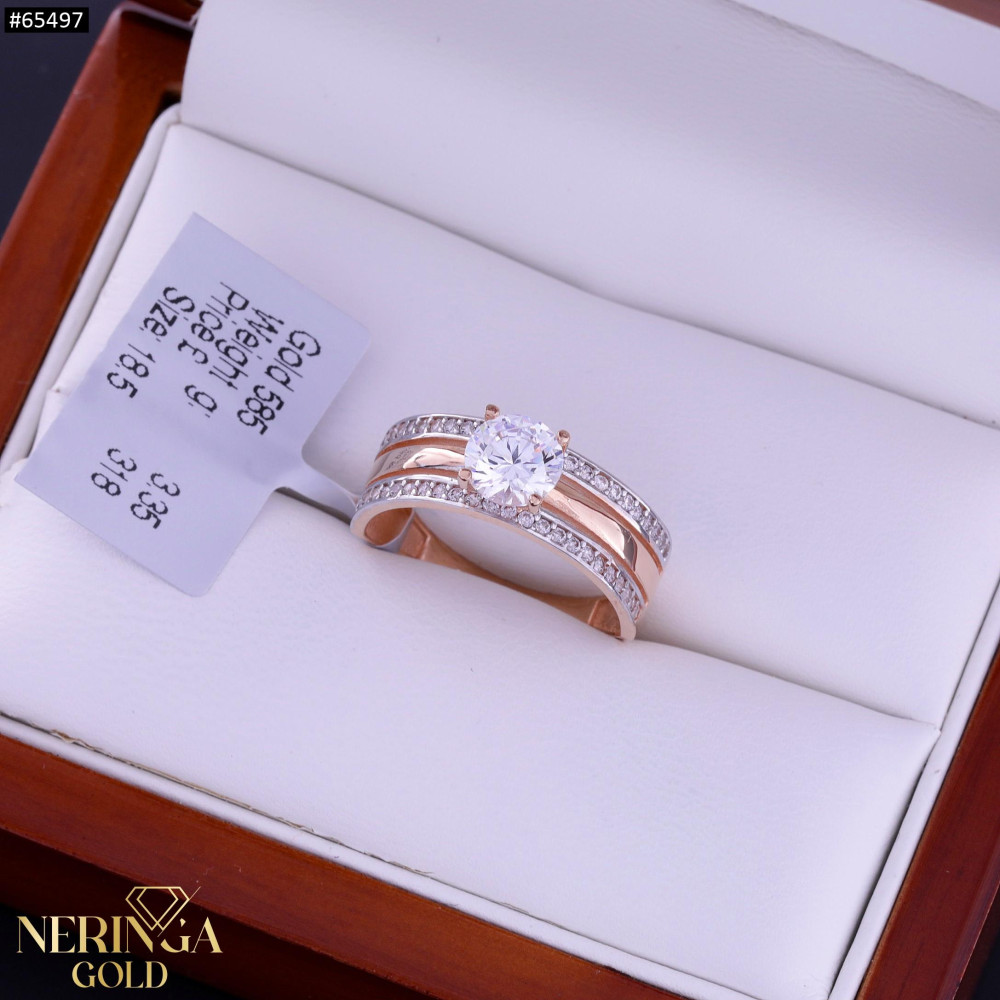 Rose gold women's ring #65497