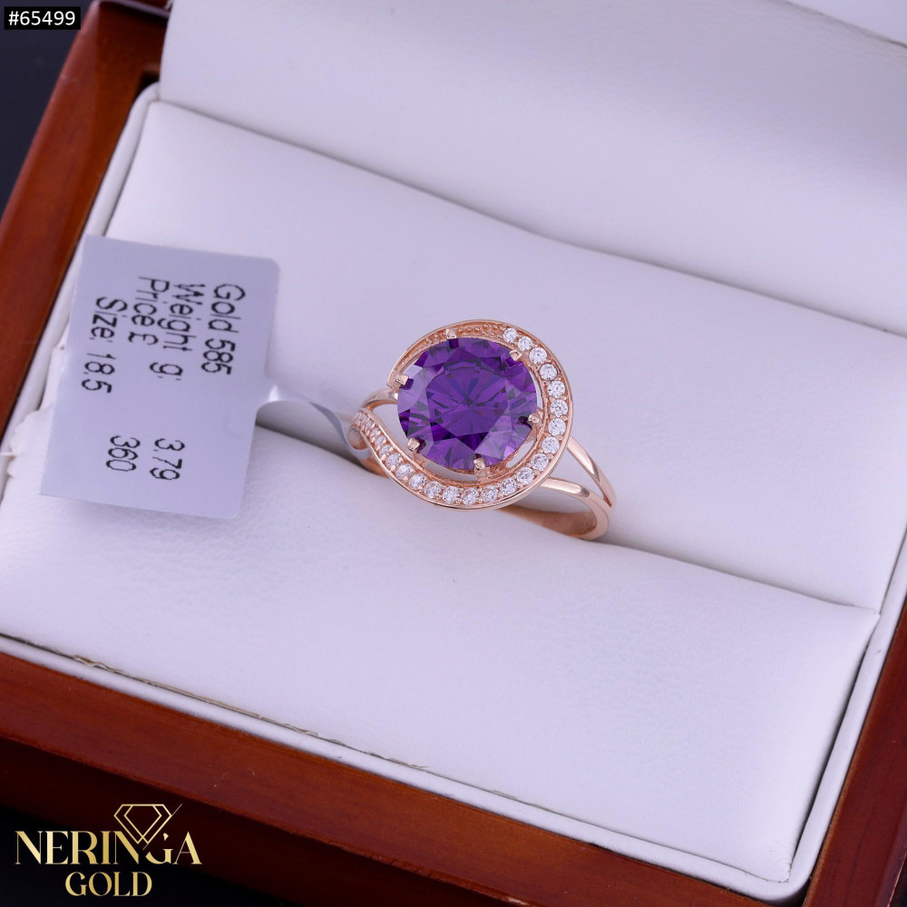 Rose gold women's ring #65499