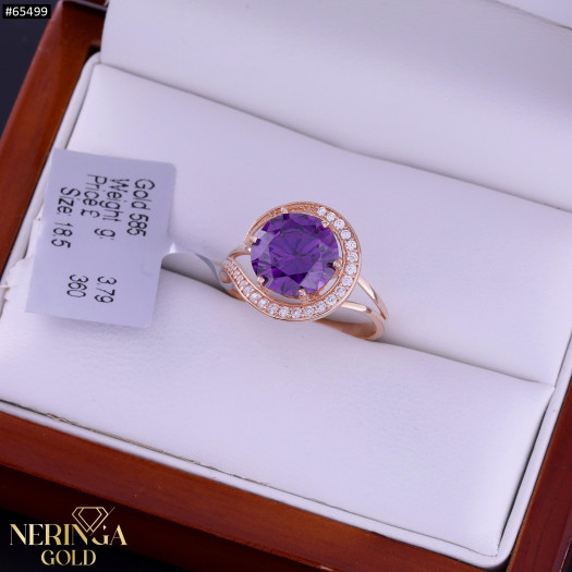 Rose gold women's ring #65499