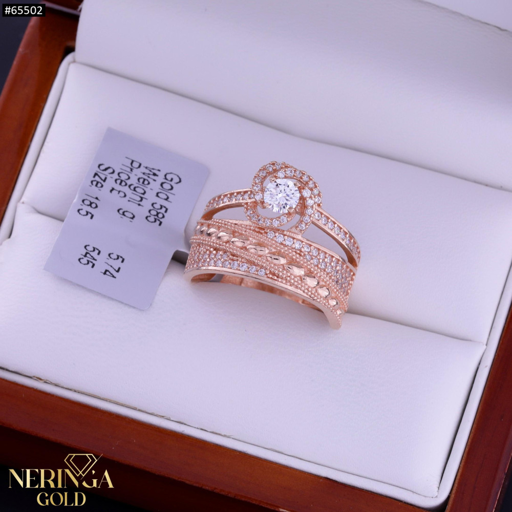 Rose gold women's ring #65502