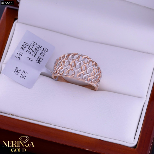 White rose gold women's ring #65511