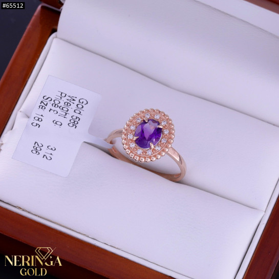 Rose gold women's ring #65512