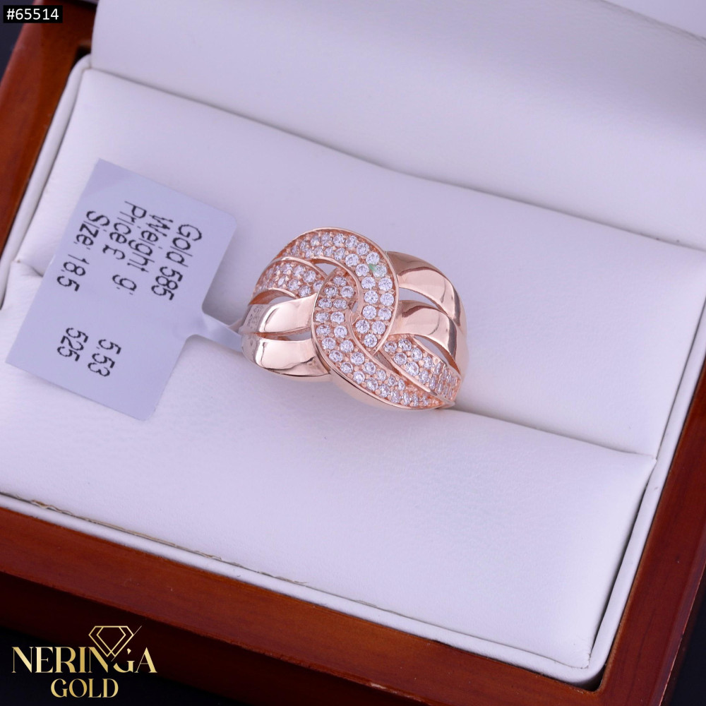 Rose gold women's ring #65514