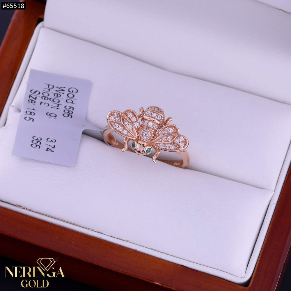 Rose gold women's ring #65518