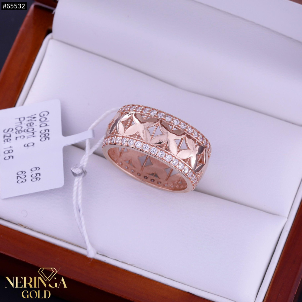 Rose gold women's ring #65532