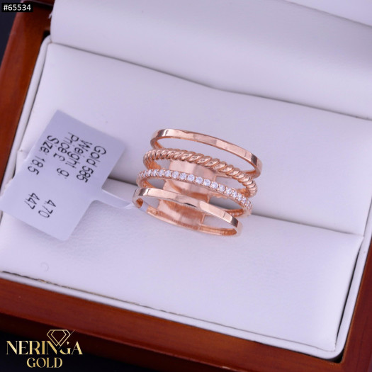 Rose gold women's ring #65534