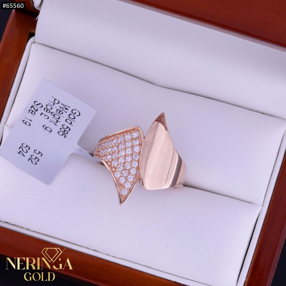 Rose gold women's ring #65560