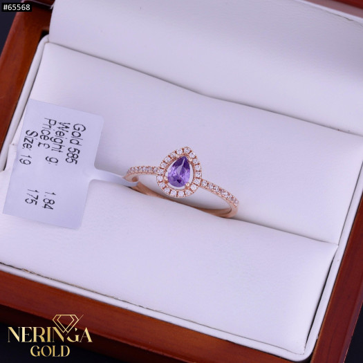 Rose gold women's ring #65568