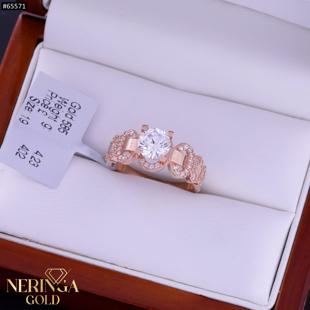 Rose gold women's ring #65571