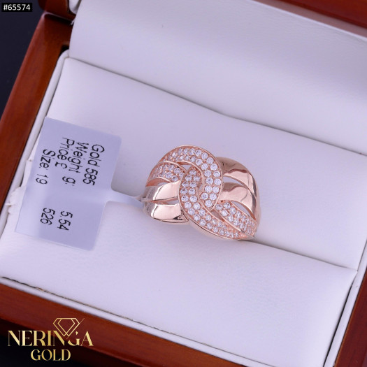 Rose gold women's ring #65574