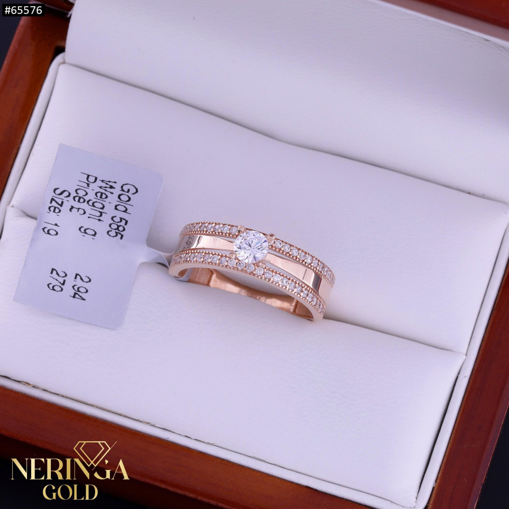 Rose gold women's ring #65576
