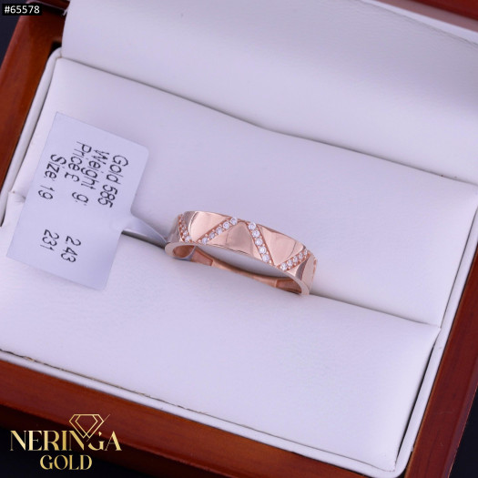 Rose gold women's ring #65578