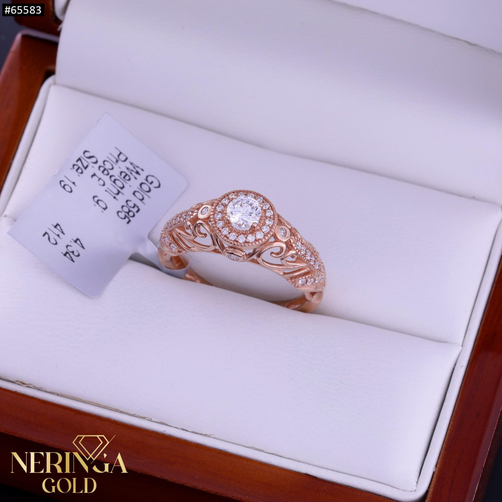 Rose gold women's ring #65583