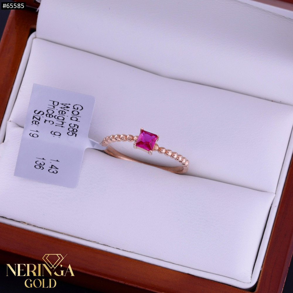 Rose gold women's ring #65585