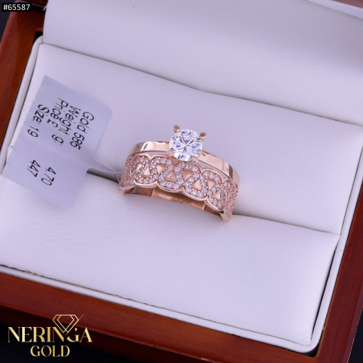Rose gold women's ring #65587