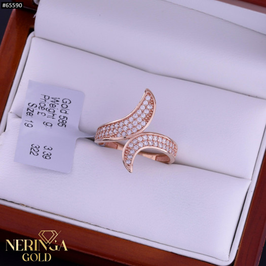 Rose gold women's ring #65590