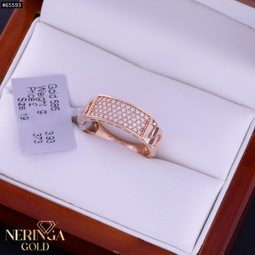 Rose gold women's ring #65593