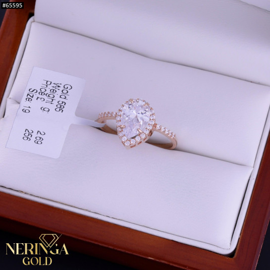 Rose gold women's ring #65595
