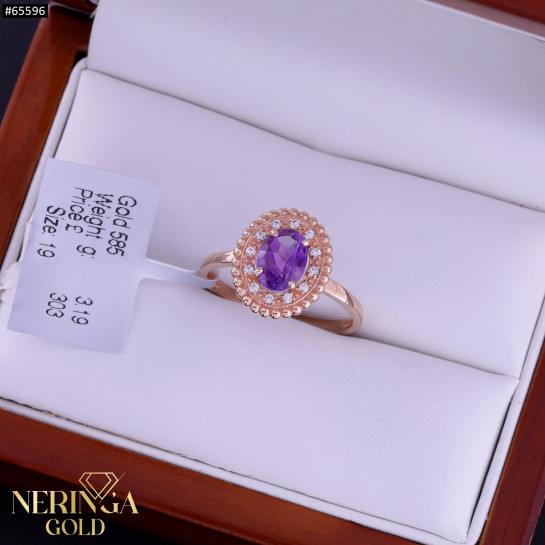 Rose gold women's ring #65596